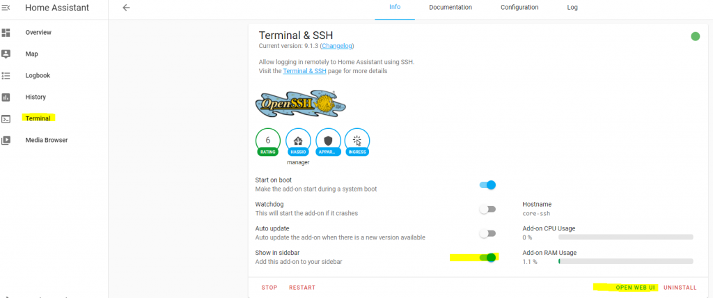 Plugin SSH pour terminal