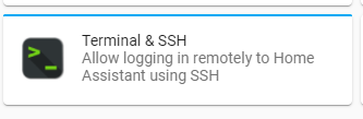 Hoem assistent SSH terminal plugin