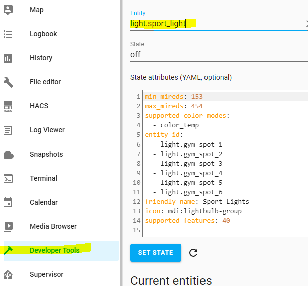 create a group of lights in home assistant